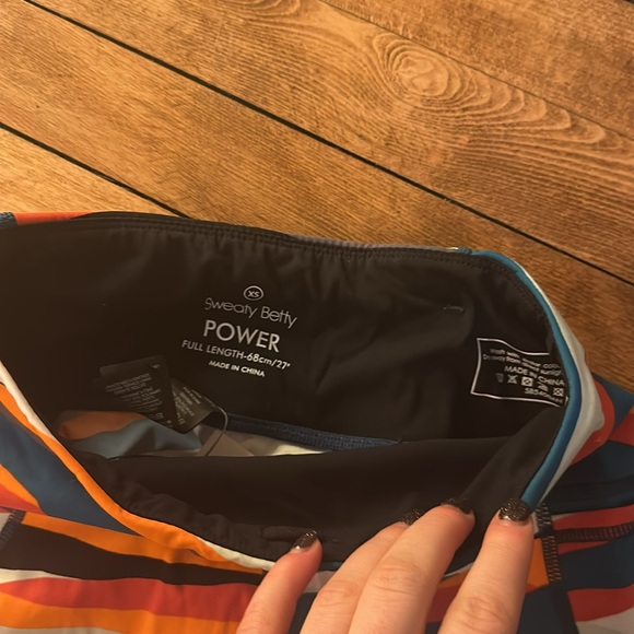 NWT Sweaty Betty XS Power Workout Leggings - Orange Hills Print - Picture 3 of 8